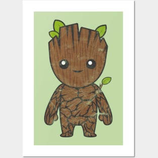 Kawaii Groot (Guardians of the Galaxy) Posters and Art